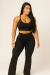 Conjunto Feminino Top e Calça Flare Poliamida Moda Fitness - loja online