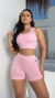 Conjunto Top Cropped e Short com Bolso Moda Fitness Treinos - loja online
