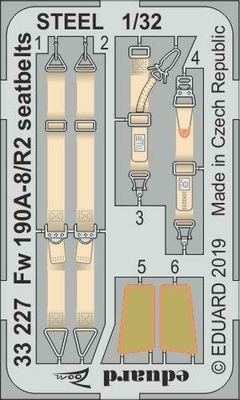 Cintos Fw 190A-8/R2 1/32 - Photo-Etch STEEL 33227