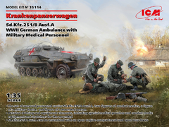 ‘Krankenpanzerwagen’ Sd.Kfz.251/8 Ausf.A - Ambulância com Paramédicos 1/35 - ICM 35114
