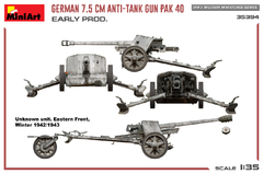 7.5CM PAK 40 EARLY PROD. 1/35 - MiniArt 35394 - loja online