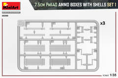 Caixas e munições para 7.5cm PAK 40 - SET 1 1/35 - MiniArt 35398 na internet