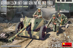 7.5CM PAK 40 Mid c/ artilheiros e munição 1/35 - MiniArt 35400