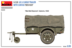 Imagem do G-518 US 1t CARGO TRAILER c/ Lona “BEN HUR” 1/35 - MiniArt 35443