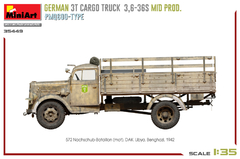 Caminhão Alemão 3T CARGO 3,6-36S Prod. Intermediária PMQ600 1/35 - MiniArt 35449 - comprar online