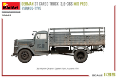 Imagem do Caminhão Alemão 3T CARGO 3,6-36S Prod. Intermediária PMQ600 1/35 - MiniArt 35449