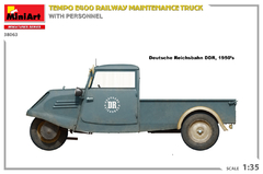 Caminhão de ServiçoTempo E400 c/ Equipe de Manutenção de Ferroivas 1/35 - MiniArt 38063 - Hey Hobby - Modelismo Extraordinário