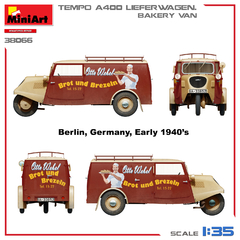 Caminhão de Entregas Tempo A400 1/35 - MiniArt 38066 - Hey Hobby - Modelismo Extraordinário