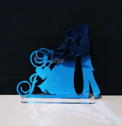 Topo de Bolo Espelhado Casal - comprar online