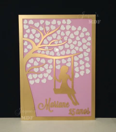 Quadro 100 assinaturas Menina no Balanço