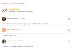 Nossas avaliações na Elo7