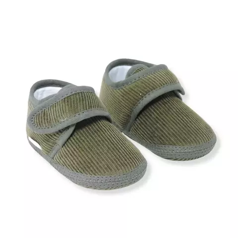 Zapatilla prusiano bebé corderoy verde