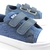 Zapatilla Berlín para niños. Zapatilla de lona jean color azul con abrojo.