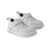 Zapatillas blancas para niños, ideales para los primeros pasos, con cierre de velcro y diseño cómodo.