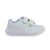 Zapatillas escolares colegiales blancas unisex con cierres de velcro, ideales para los primeros pasos de los niños.