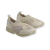 Zapatillas Rex de color beige para niños y niñas, diseñadas para primeros pasos, con una parte superior de malla y tiras elásticas.