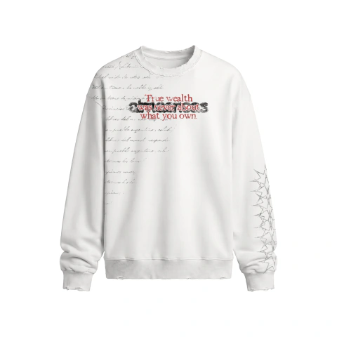 BUZO CREWNECK "TRUE WEALTH" [OFF-WHITE]