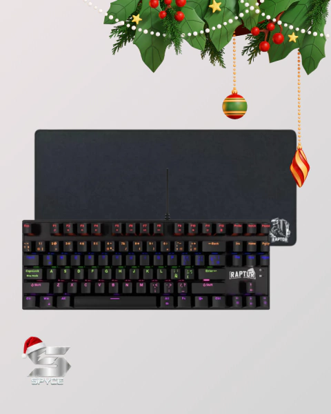 Combo Navidad Teclado Mecánico Raptor TKL + Mousepad XL - comprar online