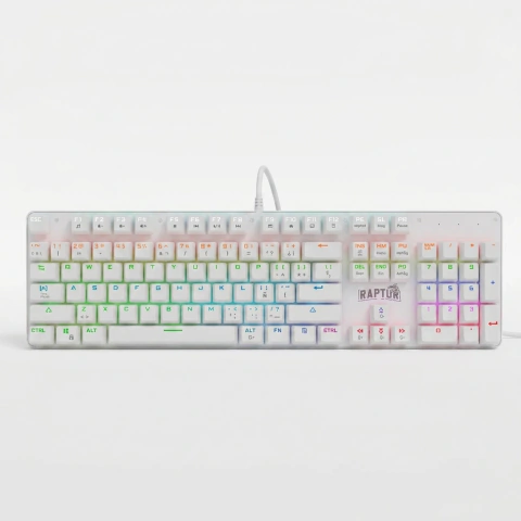 Teclado Gamer Raptor Fireclaw M104 - Mecánico Outemu Red Blanco