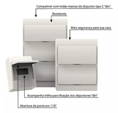 Quadro Distribuicao 12 Disjuntores Din Sobrepor Enerbras - Lojas Mundo do Led