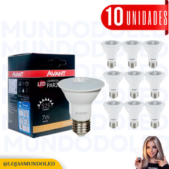 Kit 10 Lampadas Led Par20 7w 2700k E-27 Bivolt Avant
