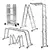 Escalera Aluminio Multifuncion Plegable 4.75m Reforzada lusqtoff
