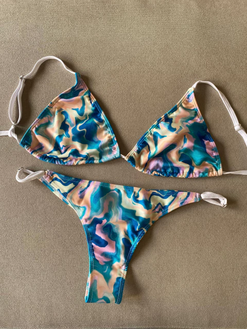 Bikini Creta Multicolor turqueza - comprar online