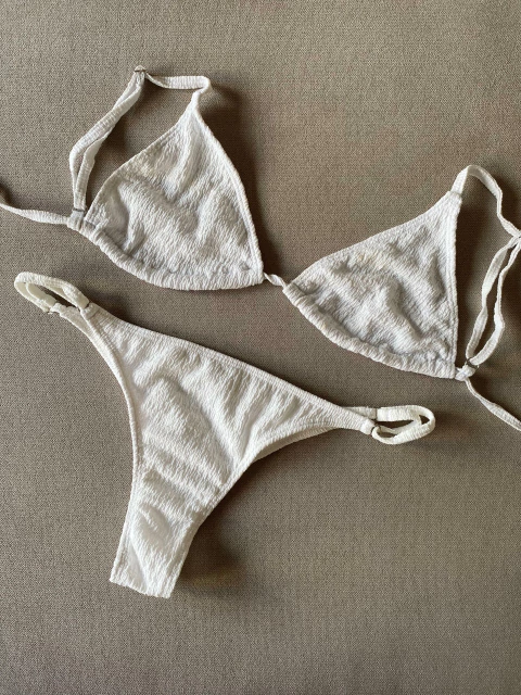 Bikini Creta texturada Blanca - comprar online
