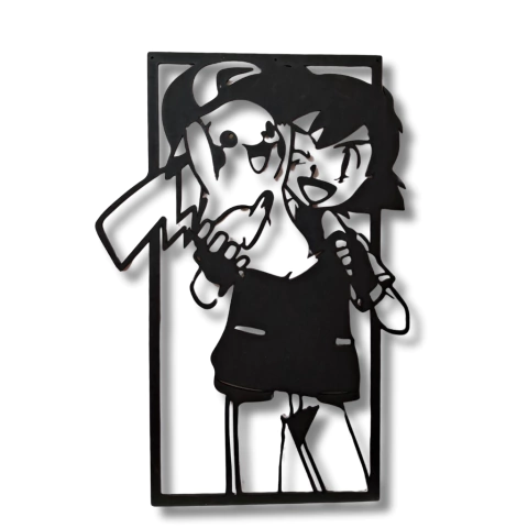 Cuadro 2D Pokemon - Ash y Pikachu