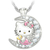 Collar de Hello Kitty en luna plateada