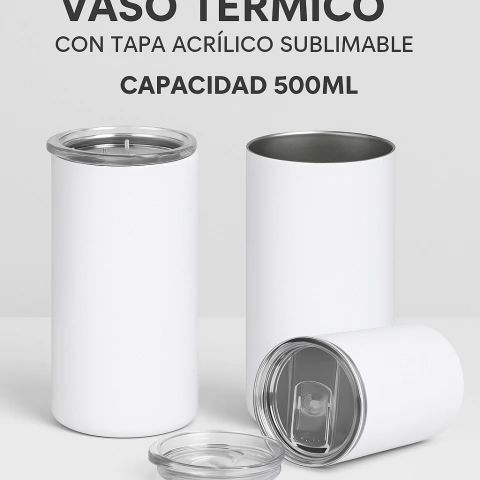 VASO TERMICO TAPA ACRILICO 500ML