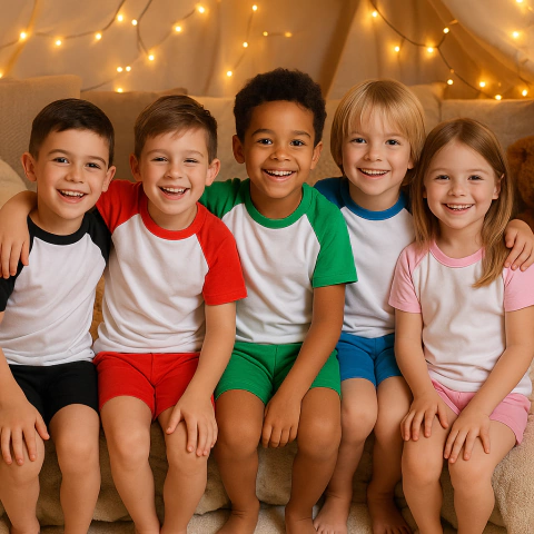 Pijamas Para Niños Unisex Manga Corta Con Short - comprar online