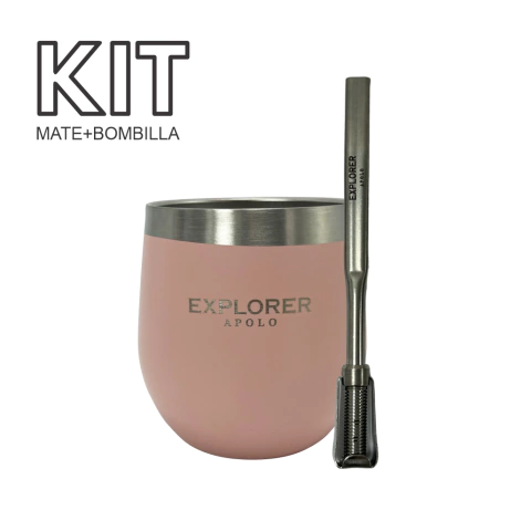 BOMBILLA B2 + MATE 193 ML ROSA