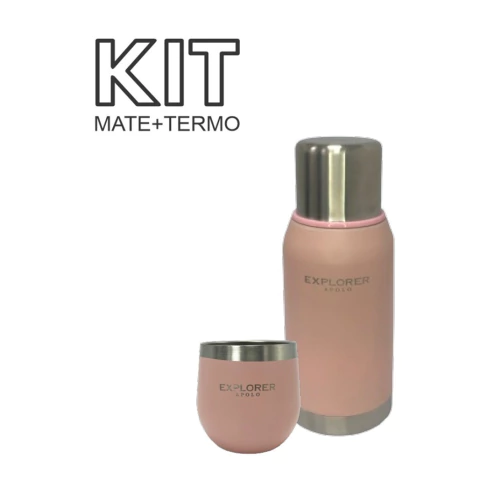 MATE 193ml rosa + TERMO 750ml rosa