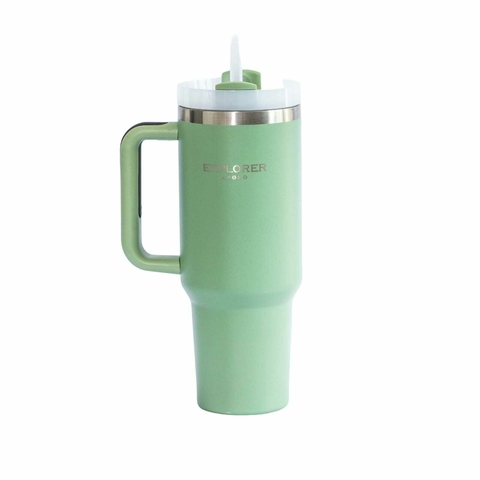VASO TERMICO CON BOMBILLA - VERDE MUSGO