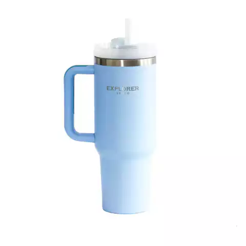 VASO TÉRMICO CON BOMBILLA - CELESTE