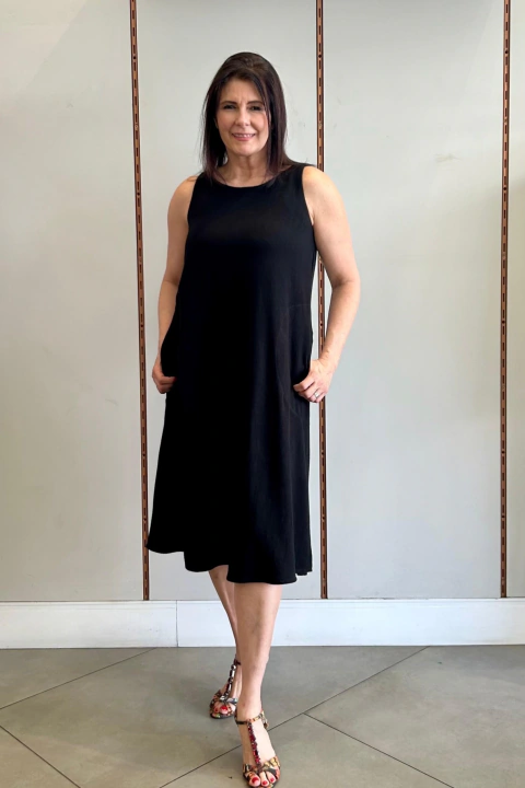 VESTIDO GODÊ CÁSSIA - PRETO
