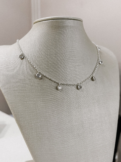 Choker pingentes zircônias