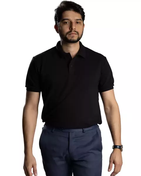Camiseta Polo Piquet PA Preta Masculina - comprar online