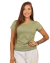 Camiseta 100% Algodão fio 30.1 penteado Musgo Claro Feminina (Babylook) - comprar online