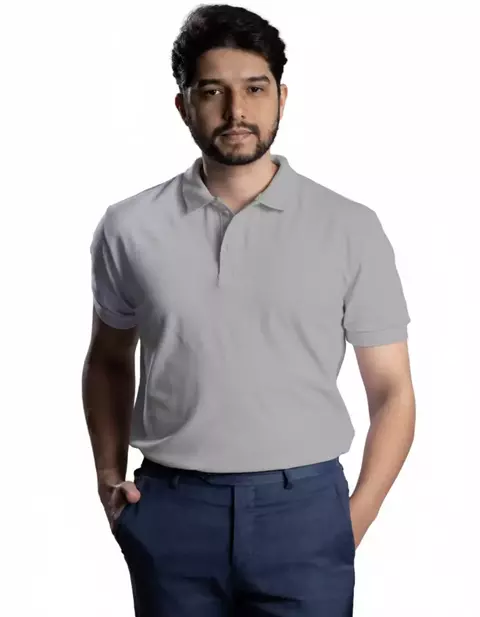 Camiseta Polo Piquet PA Cinza Claro Masculina - comprar online