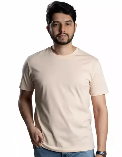 Camiseta 100% Algodão fio 30.1 penteado Marfim Masculina - comprar online