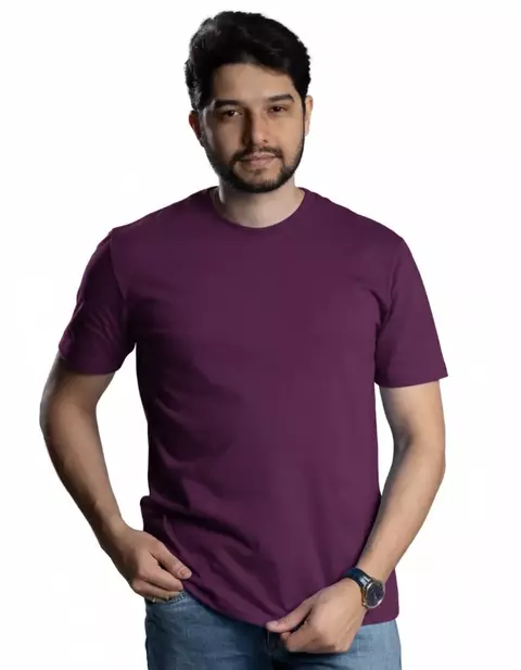 Camiseta 100% Algodão fio 30.1 penteado Roxo Masculina - comprar online