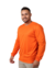 Camiseta Manga Longa 100% Poliéster Anti Pilling Laranja Masculina na internet