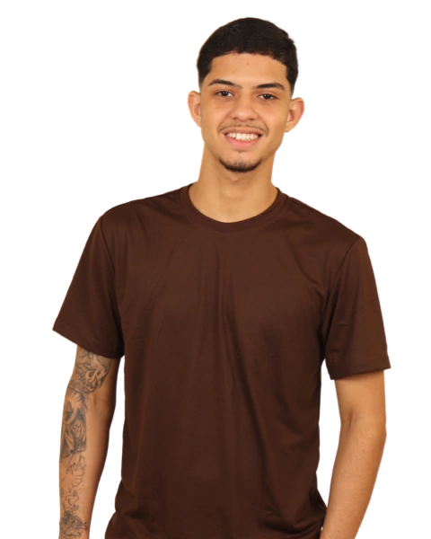 Camiseta Malha Fria (PV) Anti Pilling Marrom Masculina