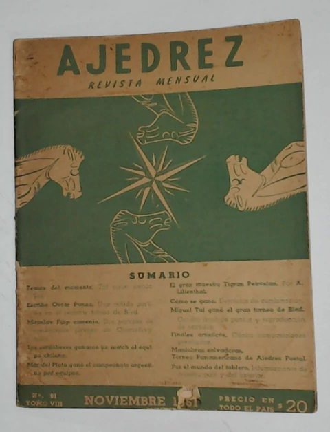 Ajedrez Num 91 Tomo VIII Noviembre 1961
