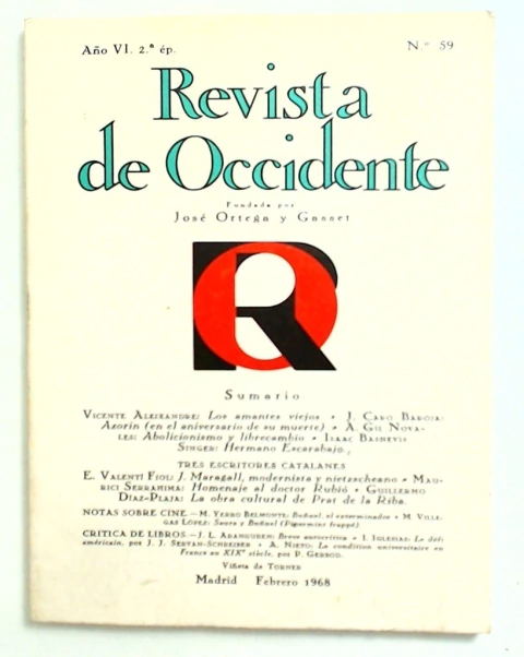 Revista de Occidente No. 59 - Año VI Febrero 1968