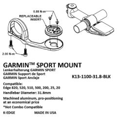 K-EDGE GARMIN MAX XL MOUNT, 31.8MM, NEGRO ANODIZADO en internet