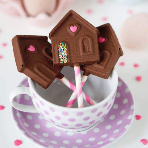 Forma Acetato Simples Pirulito Casa Casinha