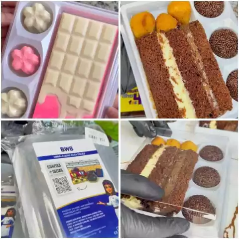 Caixa para Bombons Brigadeiros Bolo Fatia Barra de Chocolate Tablete